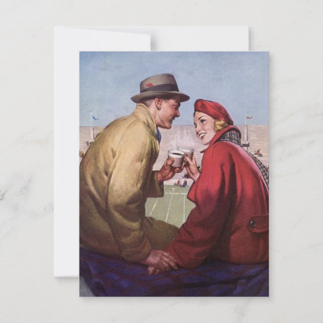Vintage Love and Romance, Couple at Football Game (Front)