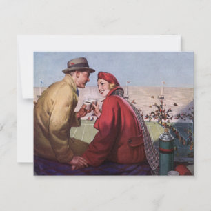 Vintage Love and Romance, Couple at Football Game
