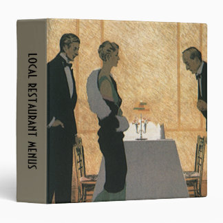 Vintage Love and Romance, Couple Elegant Dinner 3 Ring Binder
