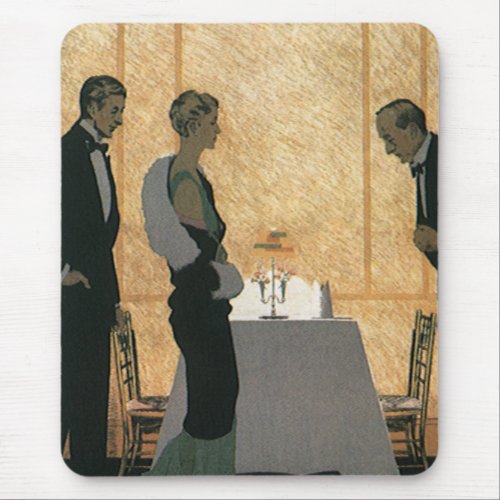 Vintage Love and Romance Couple Elegant Dinner Mouse Pad