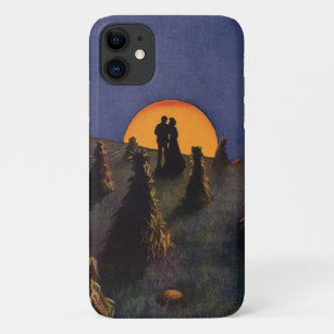 Vintage Love and Romance, Harvest Moon Kiss iPhone 11 Case