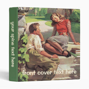 Vintage Love and Romance, High School Sweethearts 3 Ring Binder