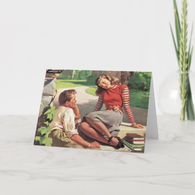 Vintage Love and Romance, High School Sweethearts Card (Front)