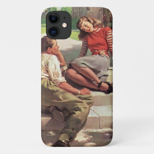 Vintage Love and Romance High School Sweethearts iPhone 11 Case