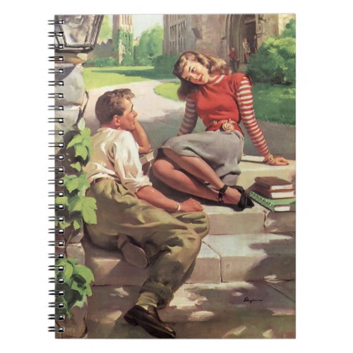 Vintage Love and Romance High School Sweethearts Notebook
