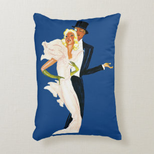 Vintage Love and Romance, Modern Wedding Couple Accent Pillow