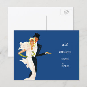 Vintage Love and Romance, Modern Wedding Couple Postcard