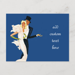 Vintage Love and Romance, Modern Wedding Couple Postcard