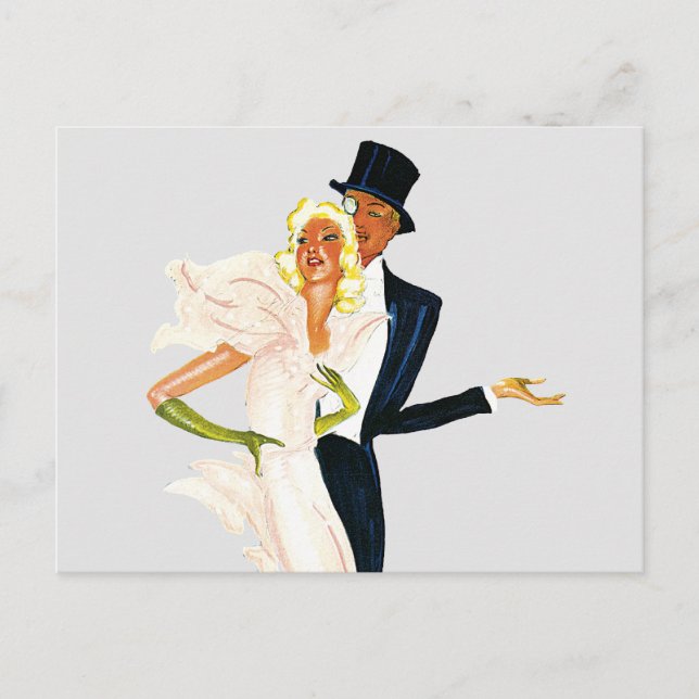 Vintage Love and Romance, Modern Wedding Couple Postcard (Front)