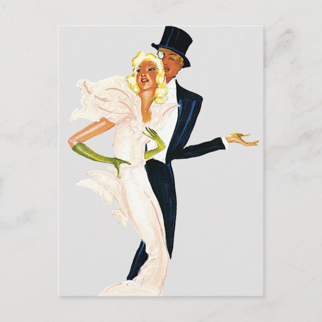 Vintage Love and Romance, Modern Wedding Couple Postcard (Front)
