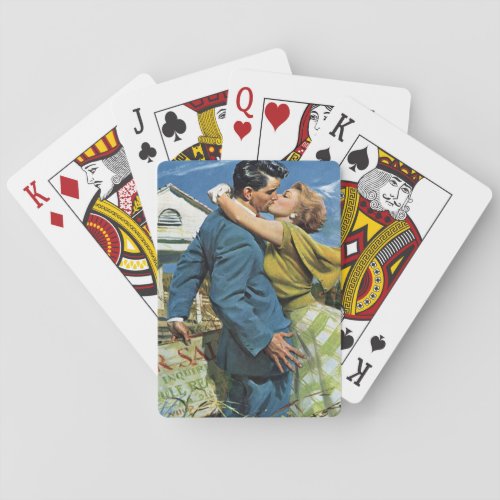 Vintage Love and Romance Newlyweds Buy First House Playing Cards
