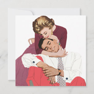 Vintage Love and Romance, Newlyweds in Pink Announcement