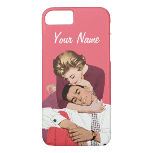 Vintage Love and Romance, Newlyweds in Pink iPhone 8/7 Case