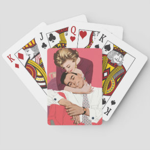 Vintage Love and Romance, Newlyweds in Pink Poker Cards