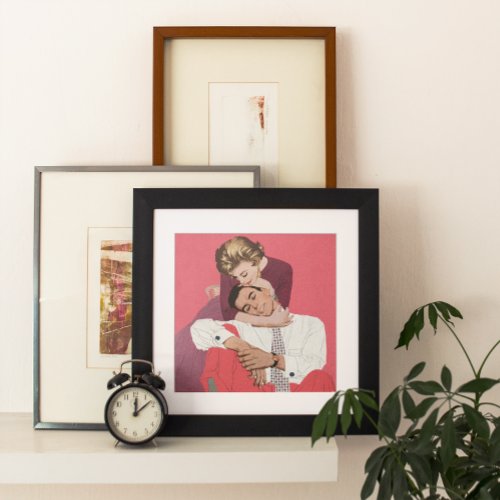 Vintage Love and Romance Newlyweds in Pink Poster