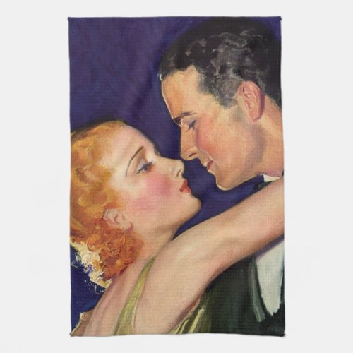 Vintage Love and Romance Retro Hollywood Movies Kitchen Towel
