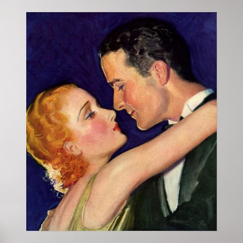 Vintage Love and Romance Retro Hollywood Movies Poster
