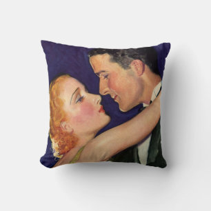 Vintage Love and Romance, Retro Hollywood Movies Throw Pillow
