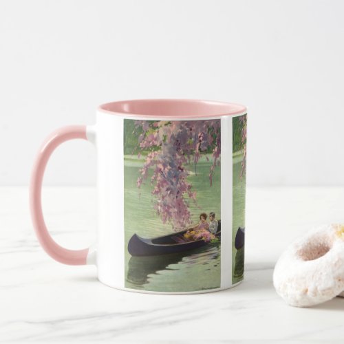 Vintage Love and Romance Romantic Canoe Ride Mug