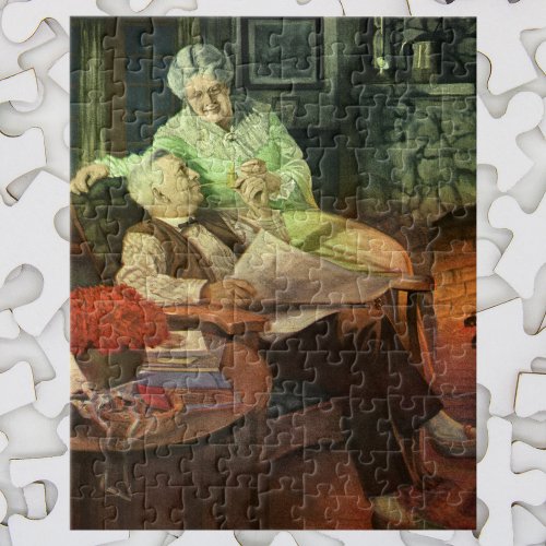 Vintage Love and Romance Romantic Grandparents Jigsaw Puzzle
