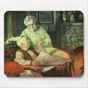 Vintage Love and Romance; Romantic Grandparents Mouse Pad