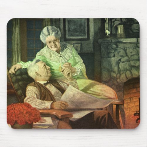 Vintage Love and Romance Romantic Grandparents Mouse Pad
