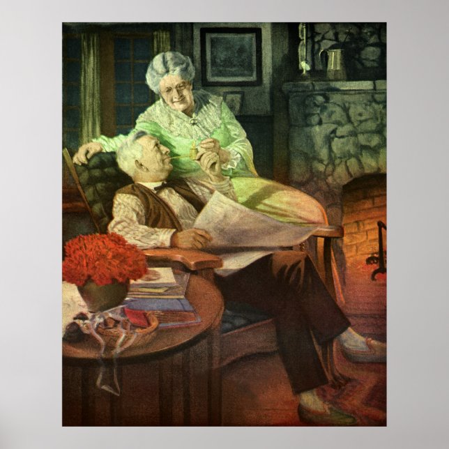 Vintage Love and Romance; Romantic Grandparents Poster (Front)