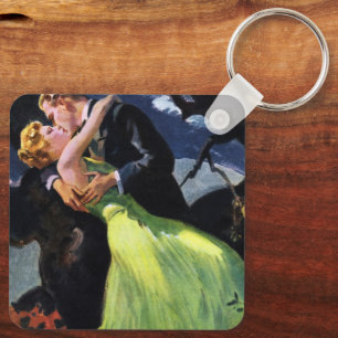 Vintage Love and Romance, Romantic Kiss Keychain