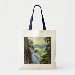 Vintage Love and Romance, Romantic Tropical View Tote Bag