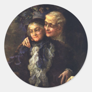 Vintage Love and Romance, Romantic Victorian Art Classic Round Sticker