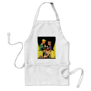 Vintage Love and Romance, Teens at the Soda Shop Adult Apron