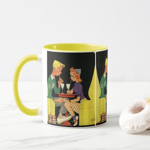 Vintage Love and Romance Teens at the Soda Shop Mug