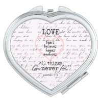Vintage Love Bible Verse Compact Mirror