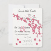 Vintage Love Bird Cherry Blossom Save the Date Invitation (Front)