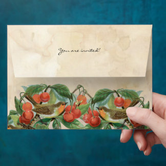 Vintage Love Birds Cherry Tree Envelopes