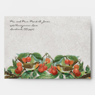Vintage Love Birds Cherry Tree Envelopes