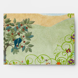 Vintage Love Birds Wedding Envelopes