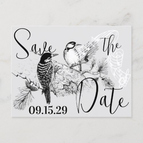 Vintage Love Birds Wedding Invitation