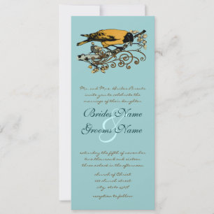 Vintage Love Birds Wedding Invitation