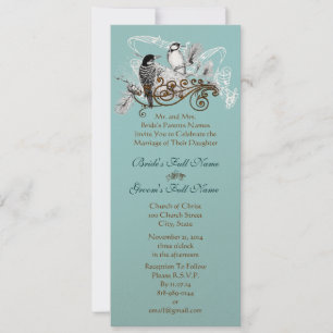 Vintage Love Birds Wedding Invitation
