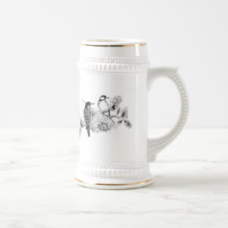 Vintage Love Birds Wedding Invitation Beer Stein