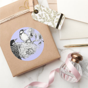 Vintage Love Birds Wedding Invitation Classic Round Sticker