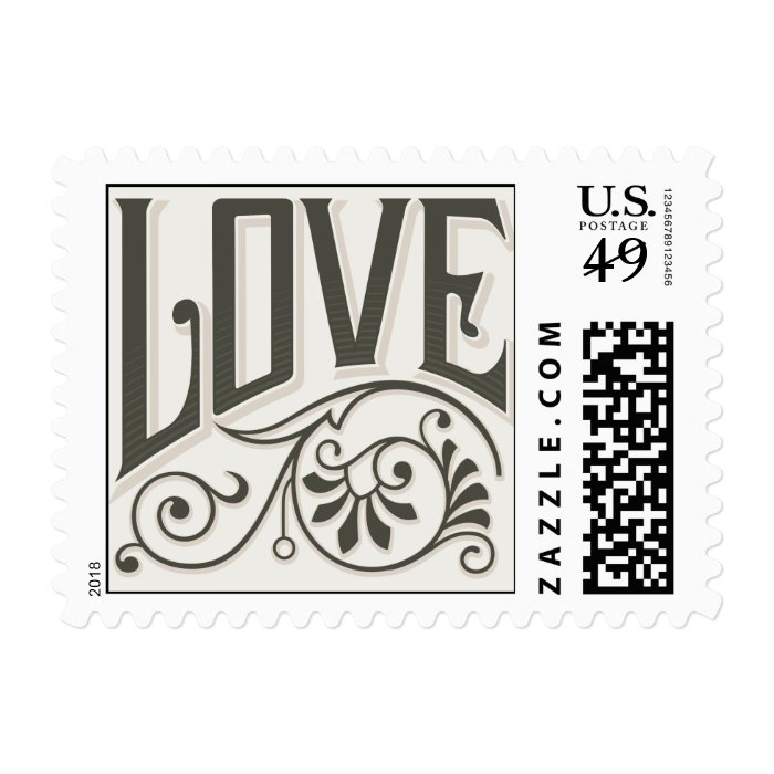 Vintage Love Flourish Postage Stamp Zazzle