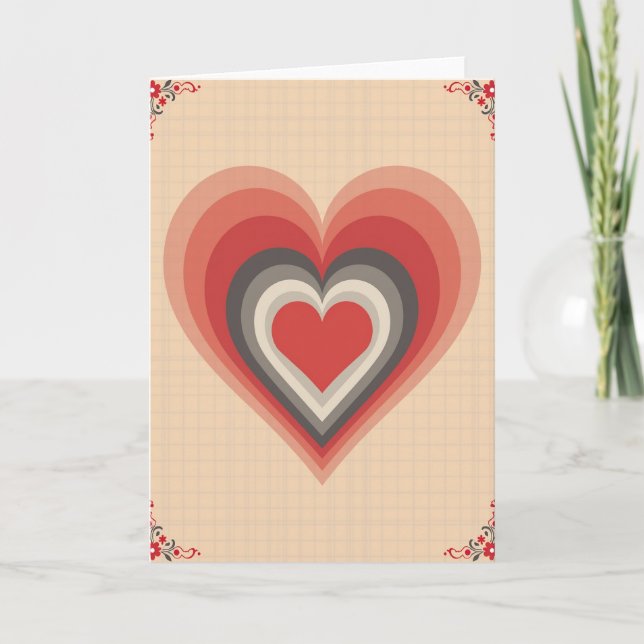 Vintage Love Heart Card (Front)