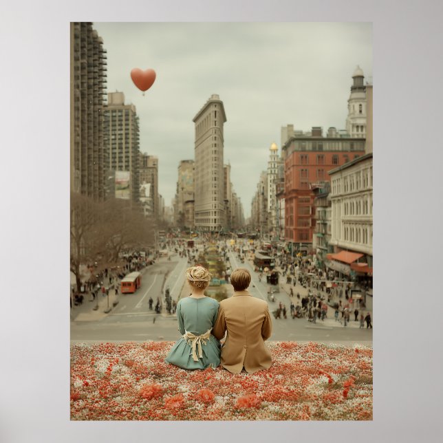 Vintage Love in New York Poster (Front)