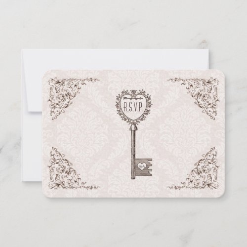 Vintage Love Key Wedding RSVP