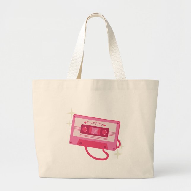 vintage love large tote bag (Front)