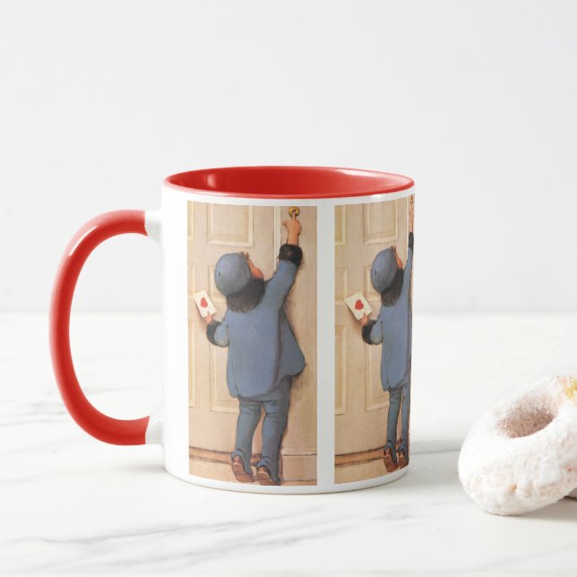 Vintage Love Letter by Jessie Willcox Smith Mug (With Donut)