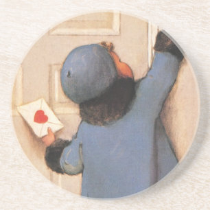 Vintage Love Letter by Jessie Willcox Smith Sandstone Coaster