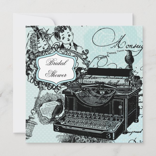 Vintage Love Letters Bridal Shower Invitation (Front)